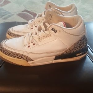 Jordan retro4, sz. 6.5 youth white/cement gray-red